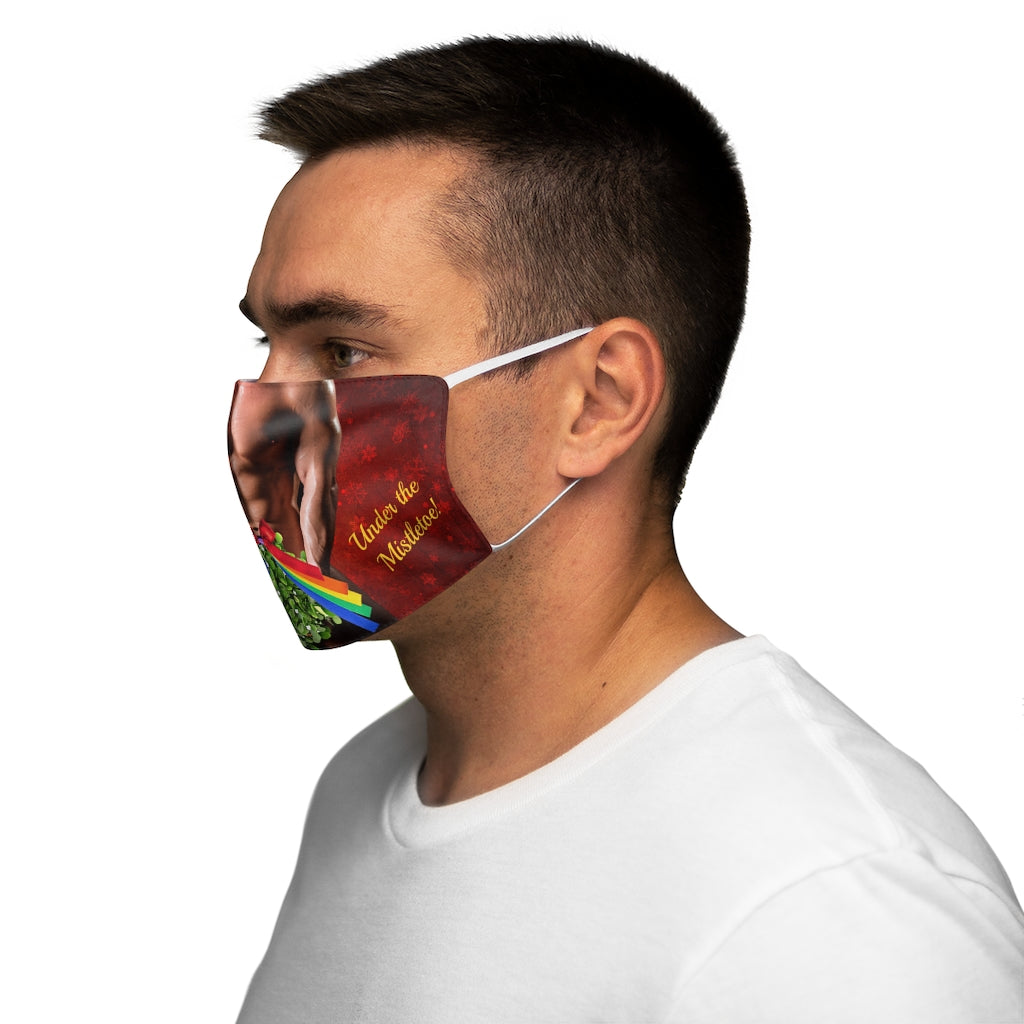 Gay Kiss Me Under the Mistletoe Snug-Fit Polyester/Coton Masque facial