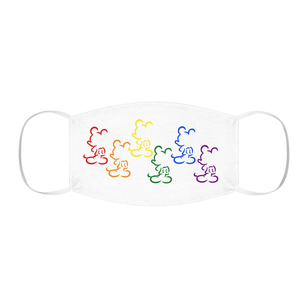 Masque facial en polyester/coton ajusté Rainbow Mouse Silhouettes