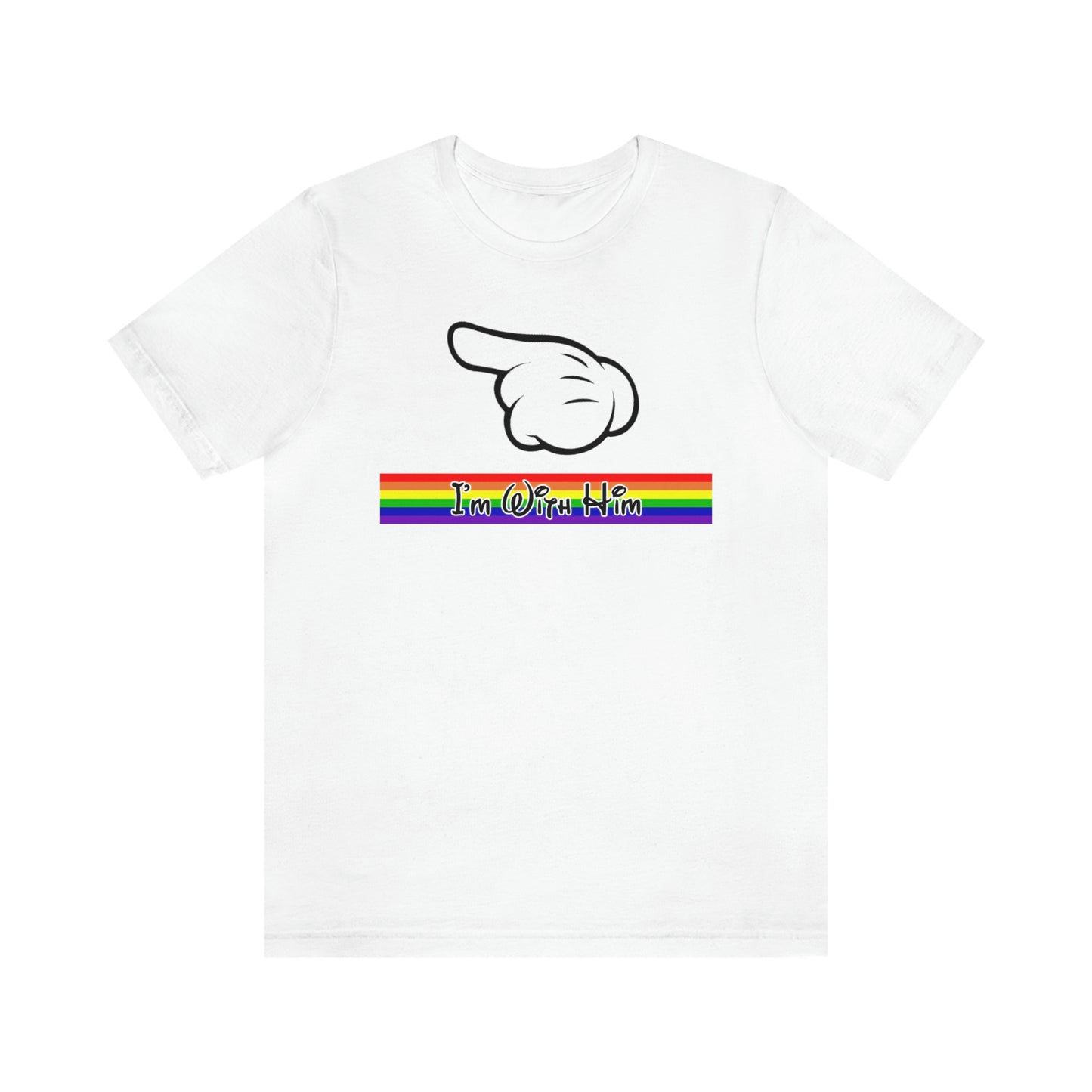I'm with Him Mouse Hand Pointing Left Adult T-Shirt