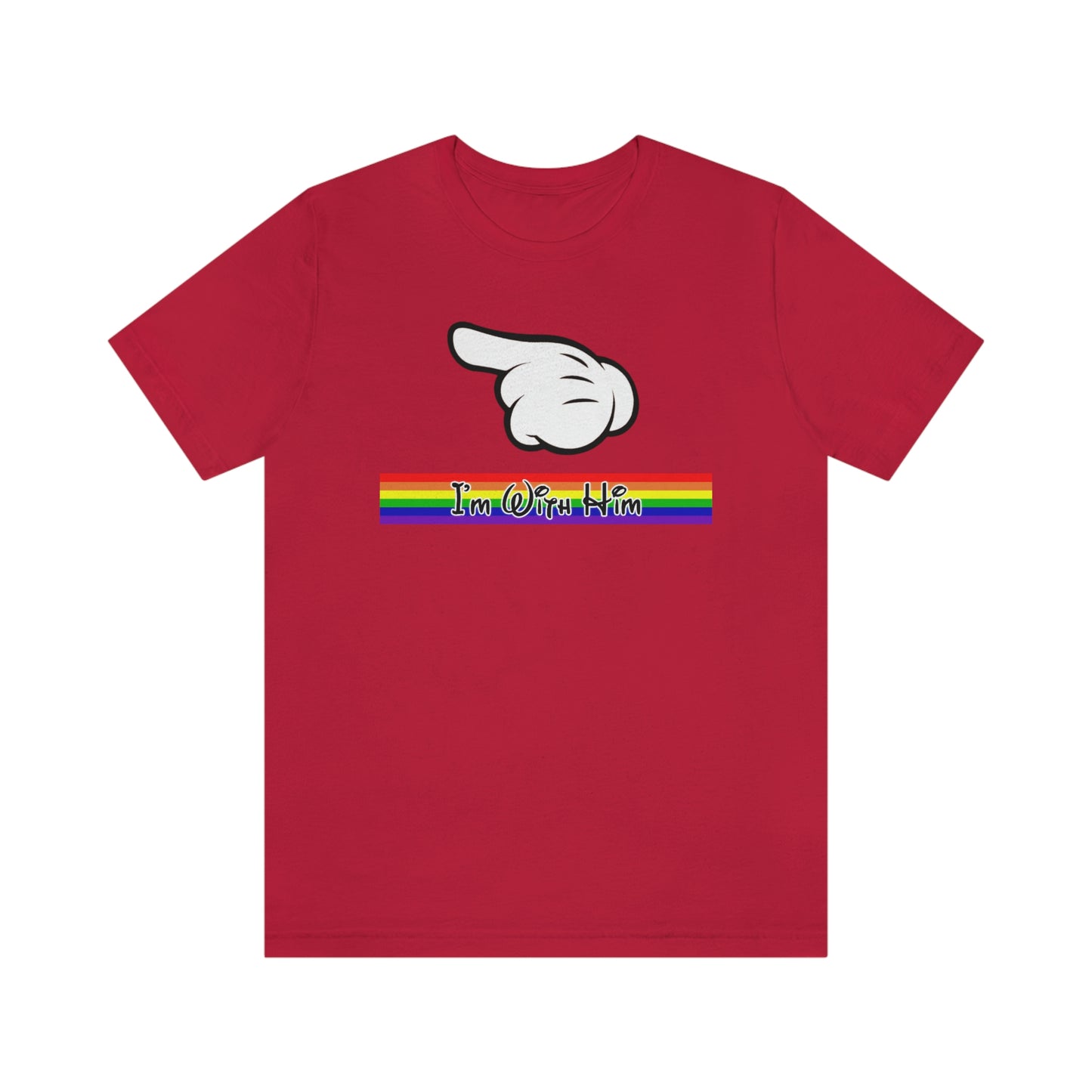 I'm with Him Mouse Hand Pointing Left Adult T-Shirt