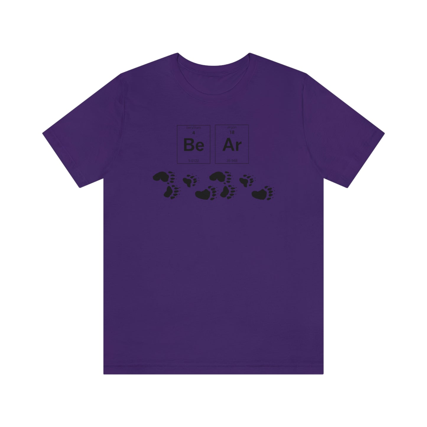 T-shirt pour adulte, tableau périodique, patte d'ours, ours