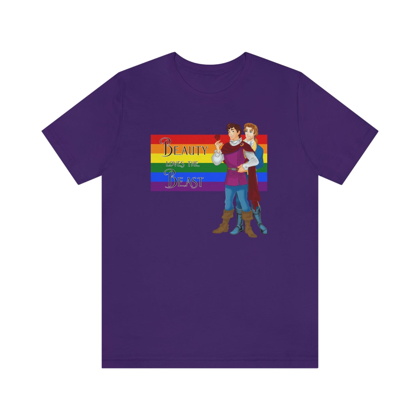 Gay Beauty Loves the Beast Adult T-Shirt
