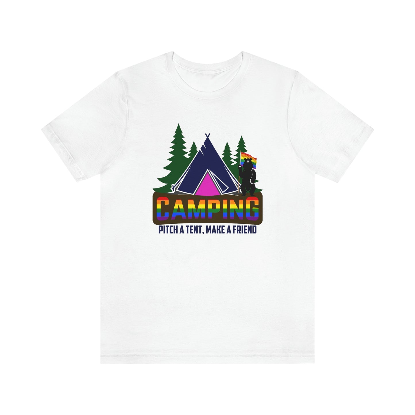 Gay Camping Pitch A Tent Make A Friend Adult Unisex T-Shirt