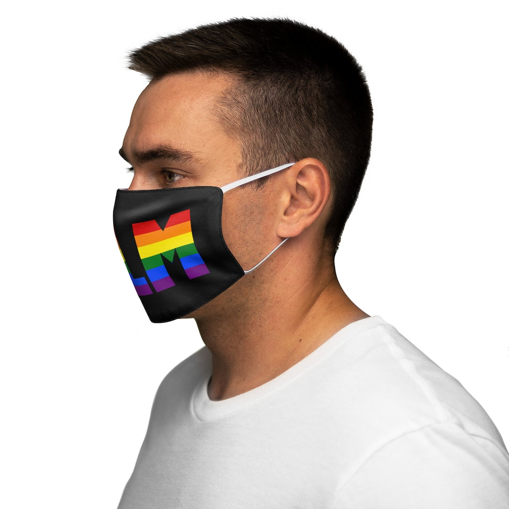 Black Lives Matter LGBTQ Máscara facial de poliéster/algodón ajustada