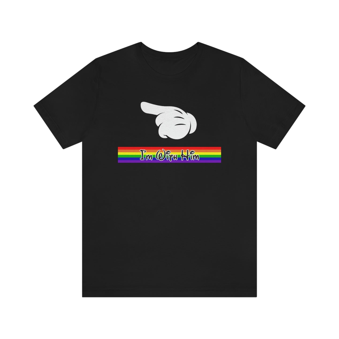 I'm with Him Mouse Hand Pointing Left Adult T-Shirt