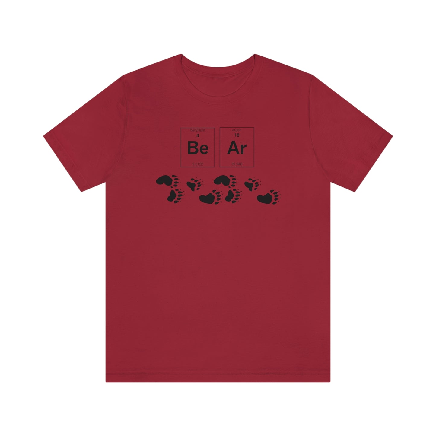 T-shirt pour adulte, tableau périodique, patte d'ours, ours