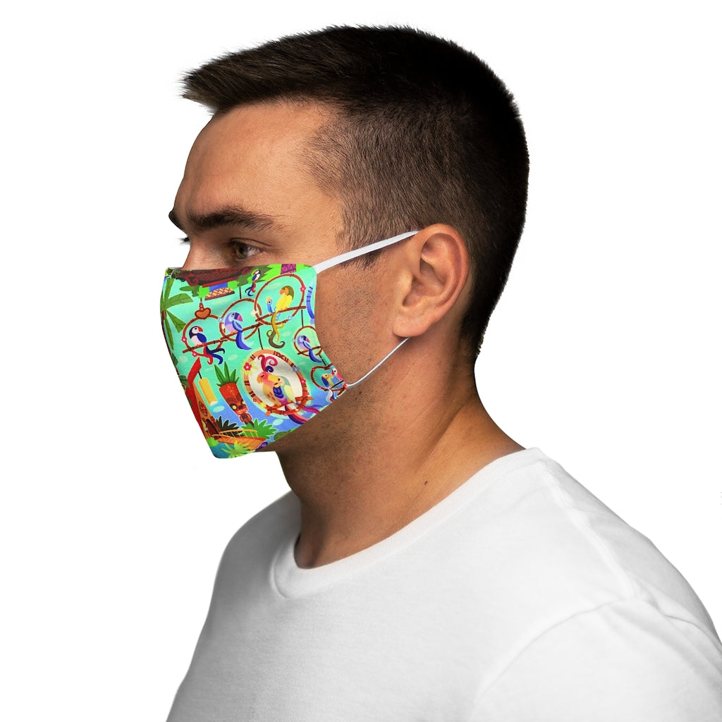 Masque facial en polyester/coton ajusté Tiki Birds
