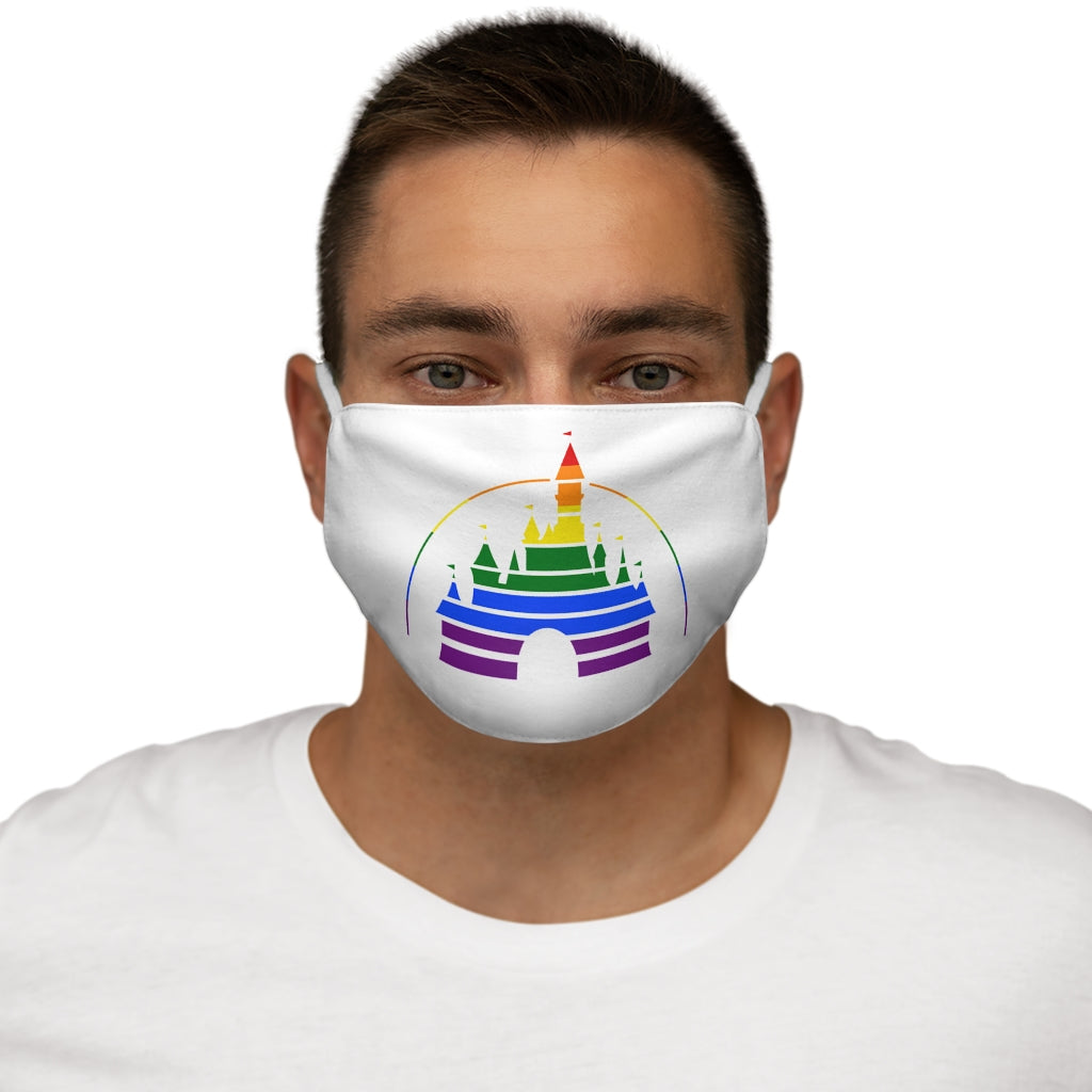 Rainbow Pride Cinderella Castle Snug-Fit Masque facial en polyester/coton