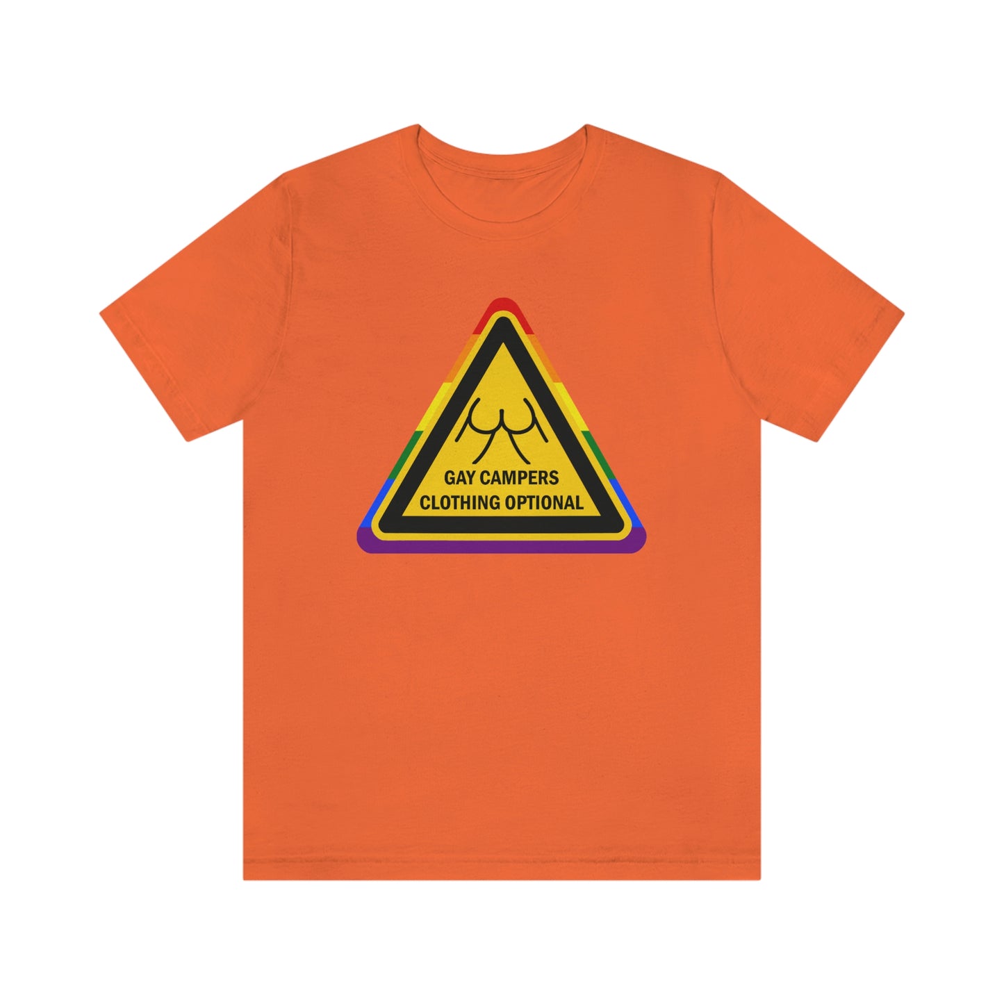 Gay Campers - Clothing Optional Warning Sign Adult Unisex T-Shirt