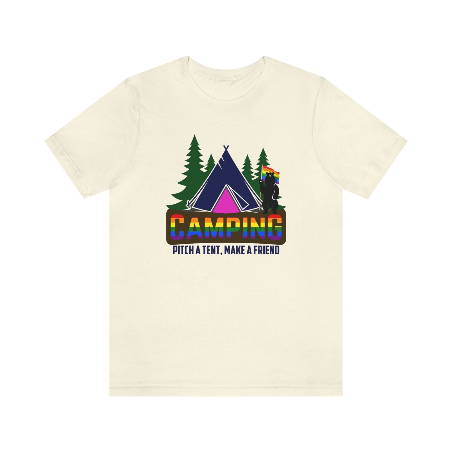Gay Camping Pitch A Tent Make A Friend Adult Unisex T-Shirt