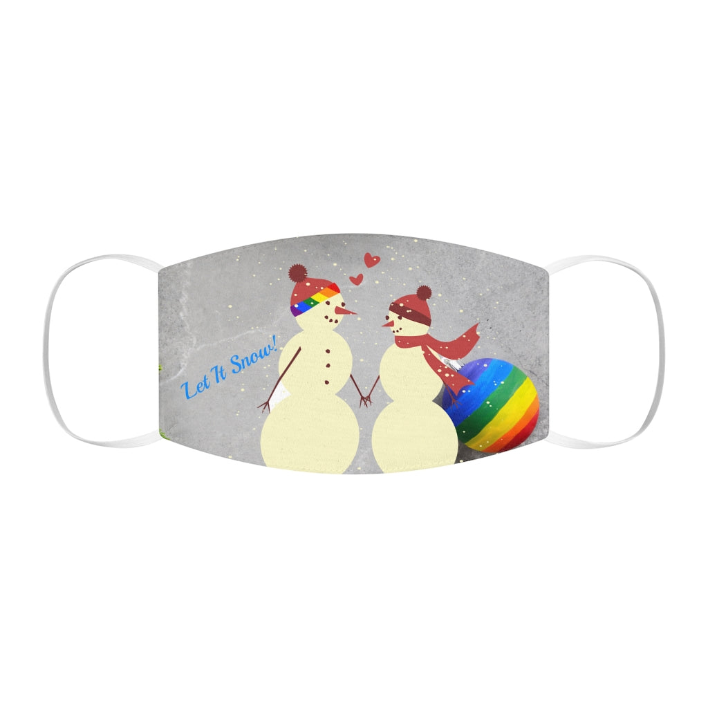Qu'il neige ! Masque facial en polyester/coton ajusté bonhommes de neige gay