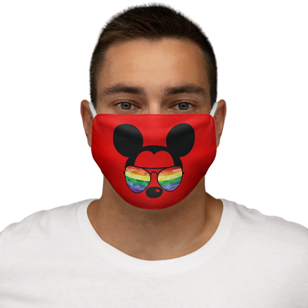 Rainbow Sunglasses Mouse Face Mask Snug-Fit Polyester/Cotton Face Mask