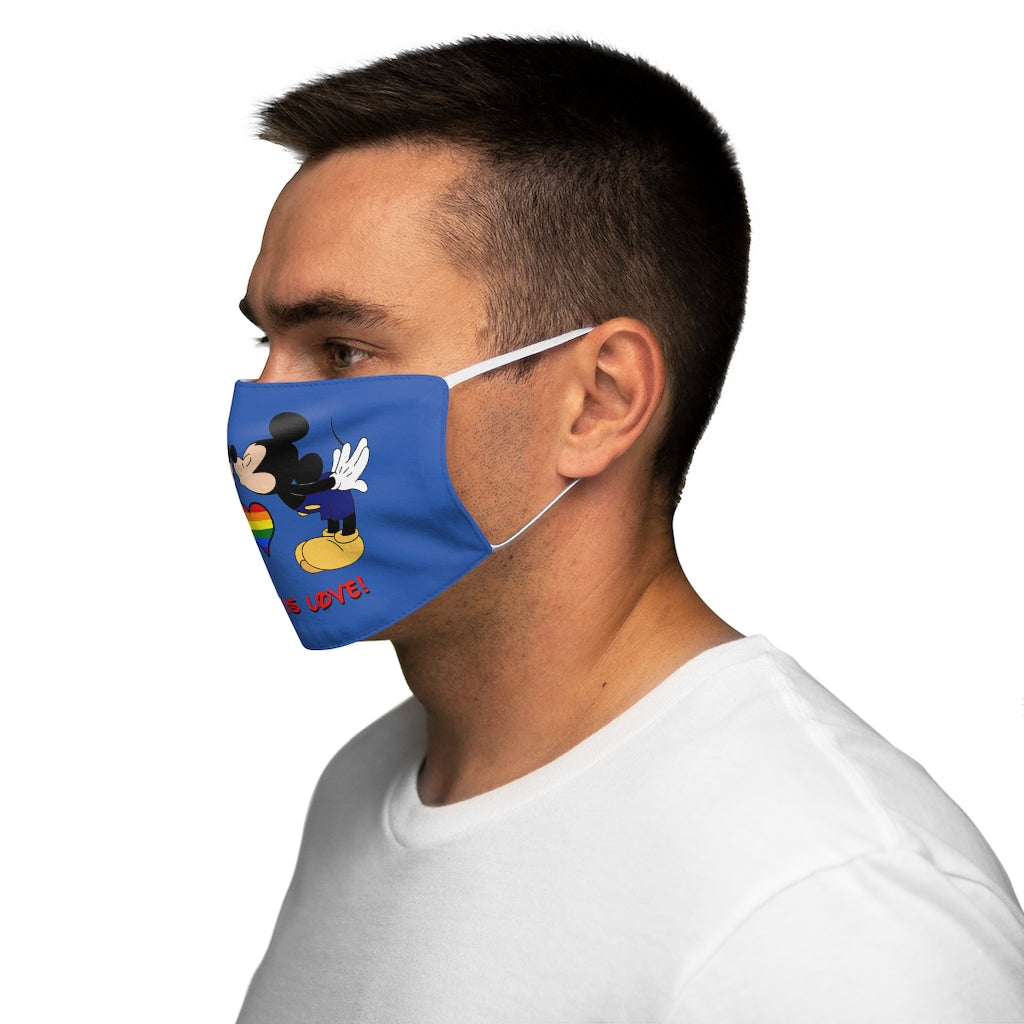 Gay Mice Kissing in the Castle Love Is Love Snug-Fit Polyester/Cotton Face Mask