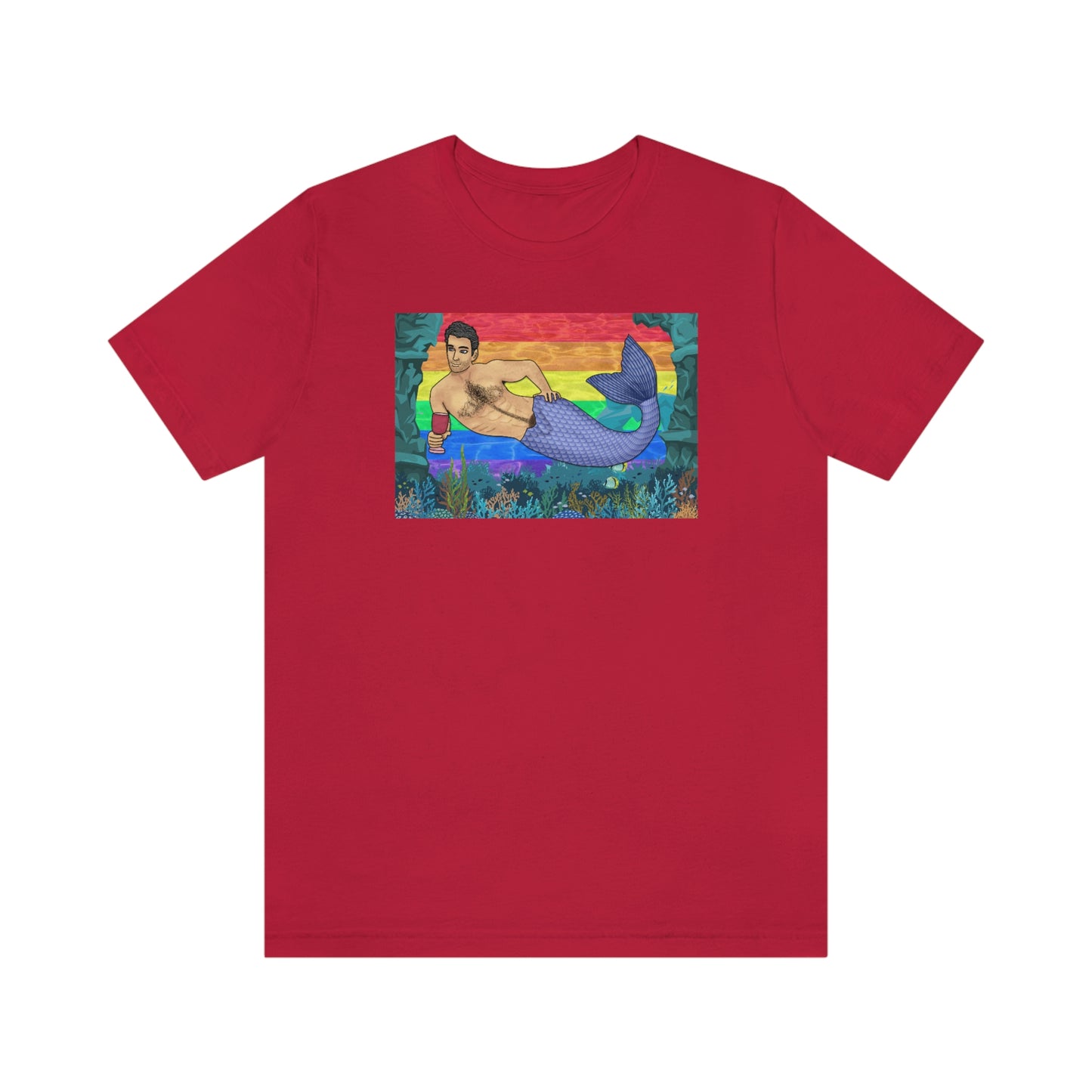 Gay Merman Under the Sea Adult T-Shirt