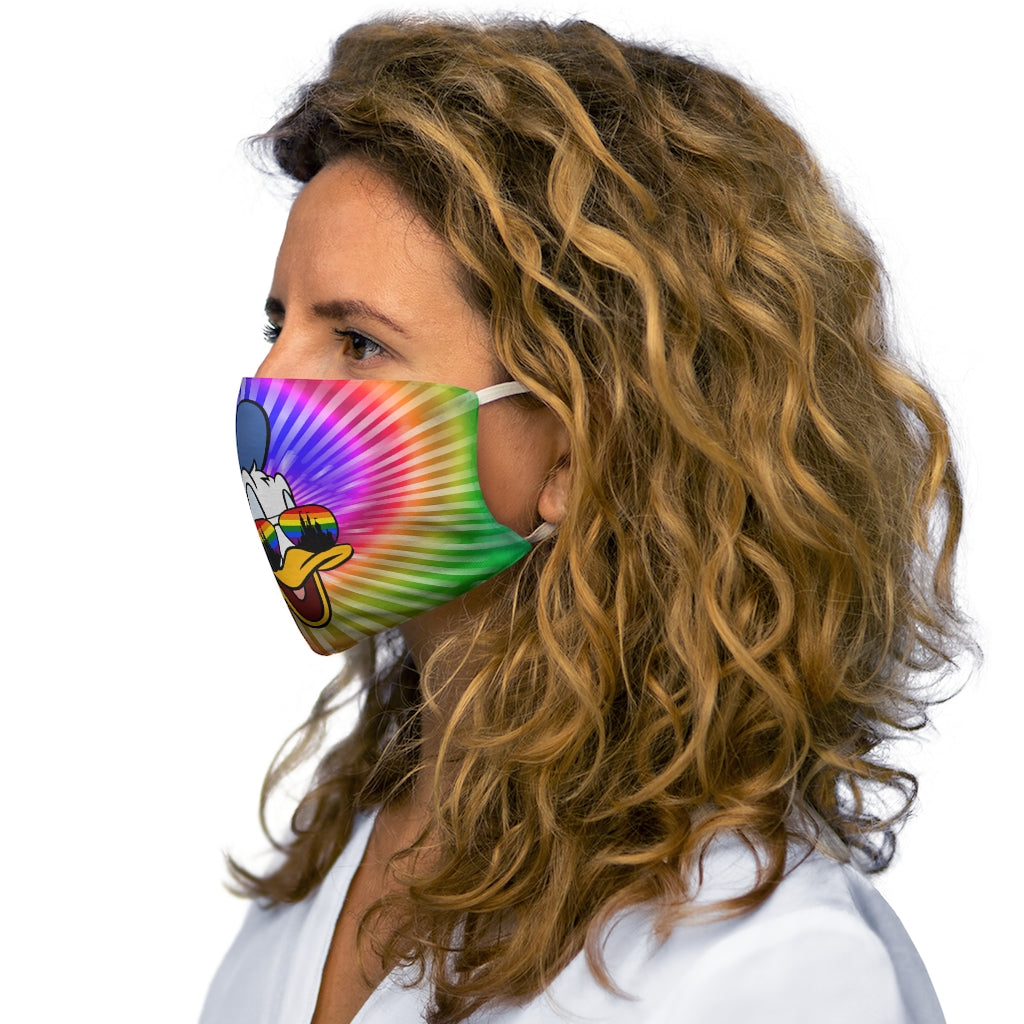 El pato ve el arcoíris Mascarilla facial de poliéster/algodón ajustada