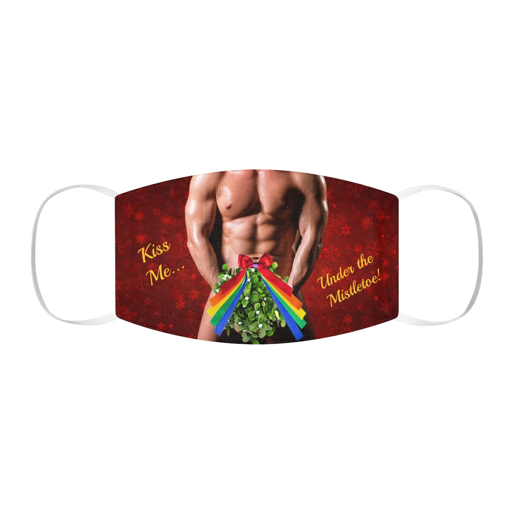 Gay Kiss Me Under the Mistletoe Snug-Fit Polyester/Coton Masque facial