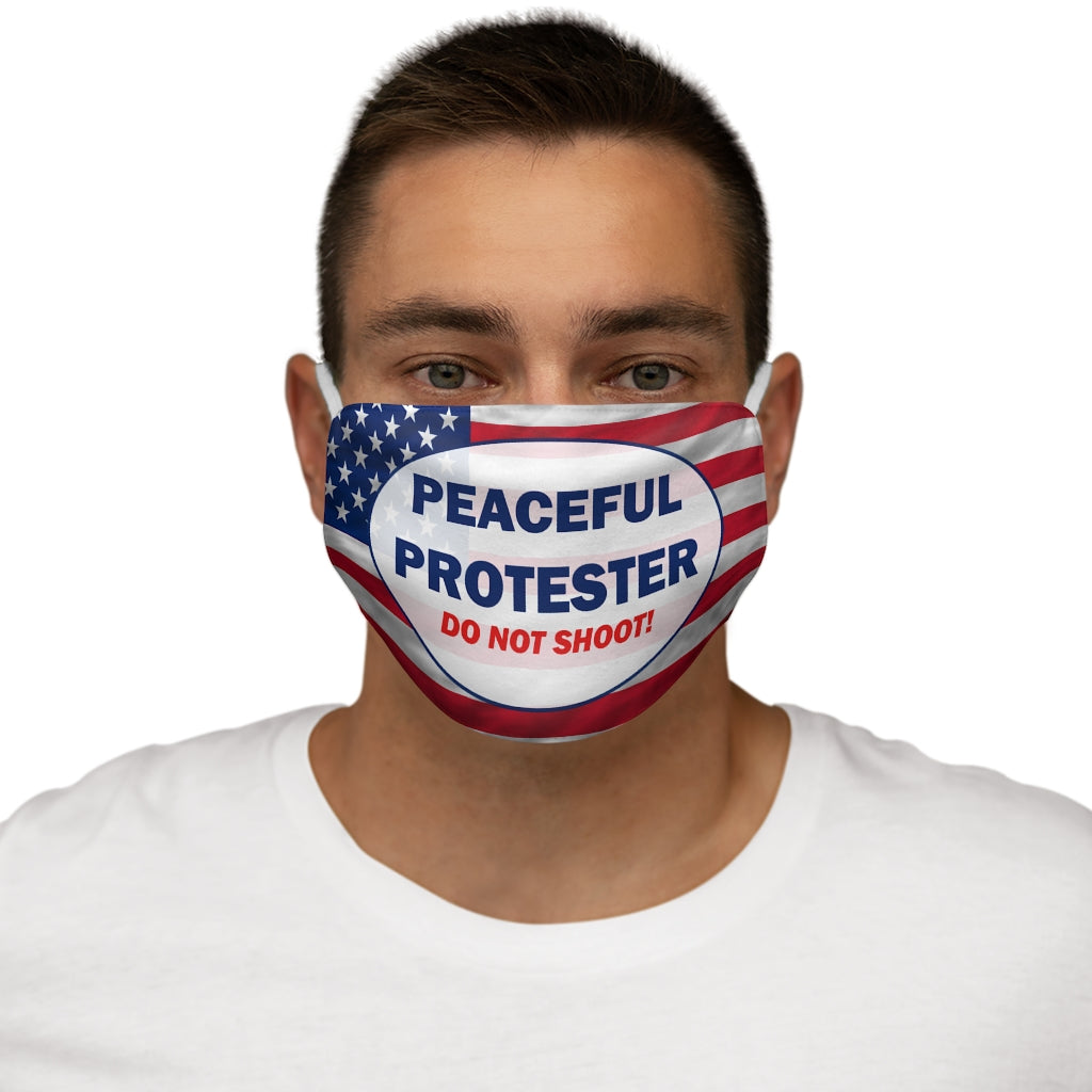 Manifestant pacifique - Ne tirez pas sur un masque facial en polyester/coton ajusté