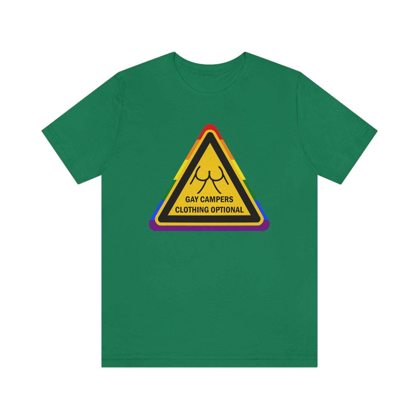Gay Campers - Clothing Optional Warning Sign Adult Unisex T-Shirt
