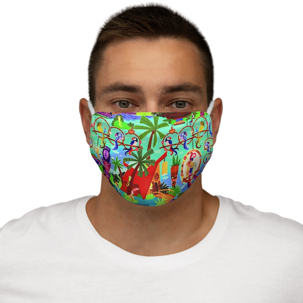 Masque facial en polyester/coton ajusté Tiki Birds