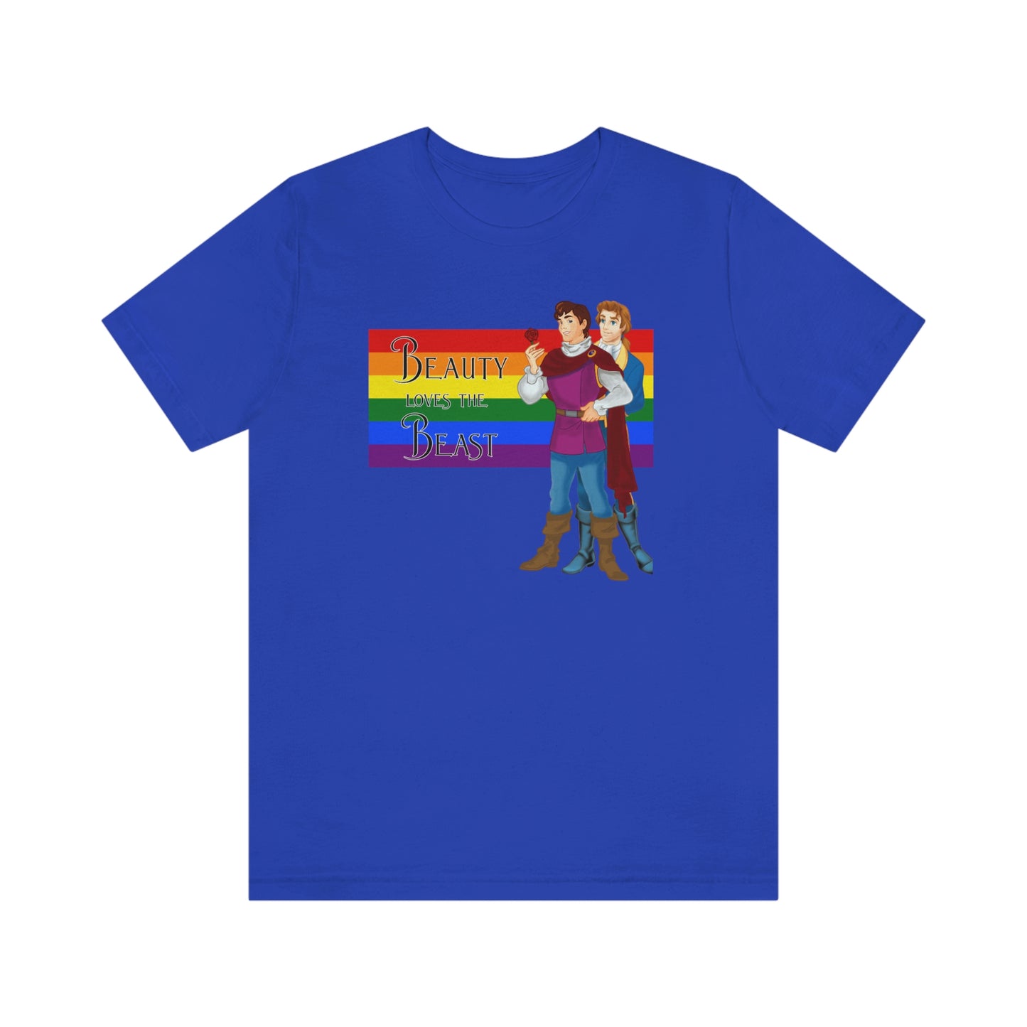 Gay Beauty Loves the Beast Adult T-Shirt