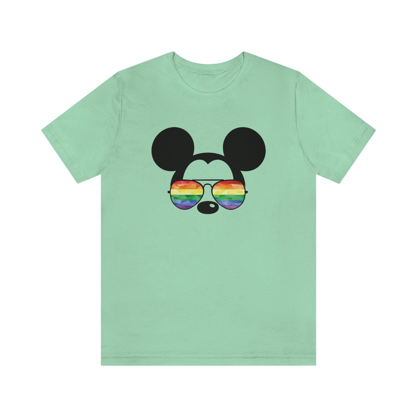 Rainbow Sunglasses Mouse Head Unisex T-Shirt