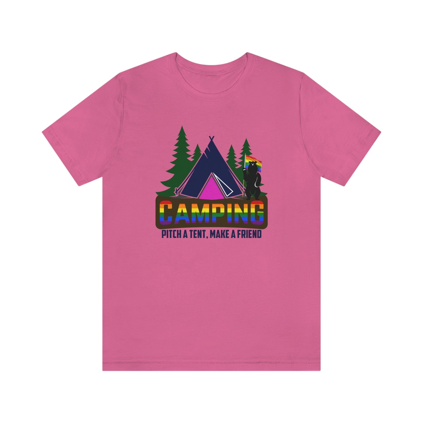 Gay Camping Pitch A Tent Make A Friend Adult Unisex T-Shirt