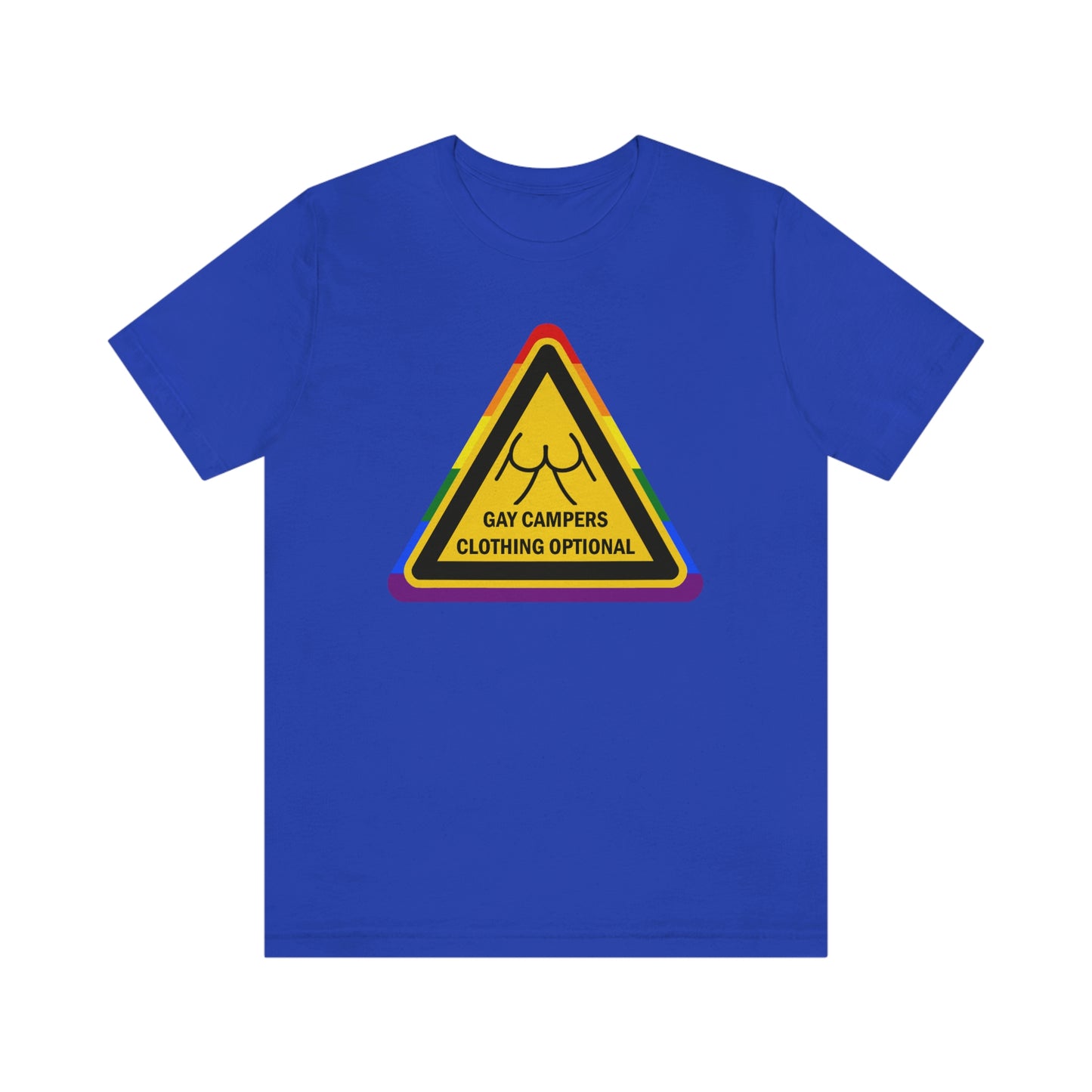 Gay Campers - Clothing Optional Warning Sign Adult Unisex T-Shirt
