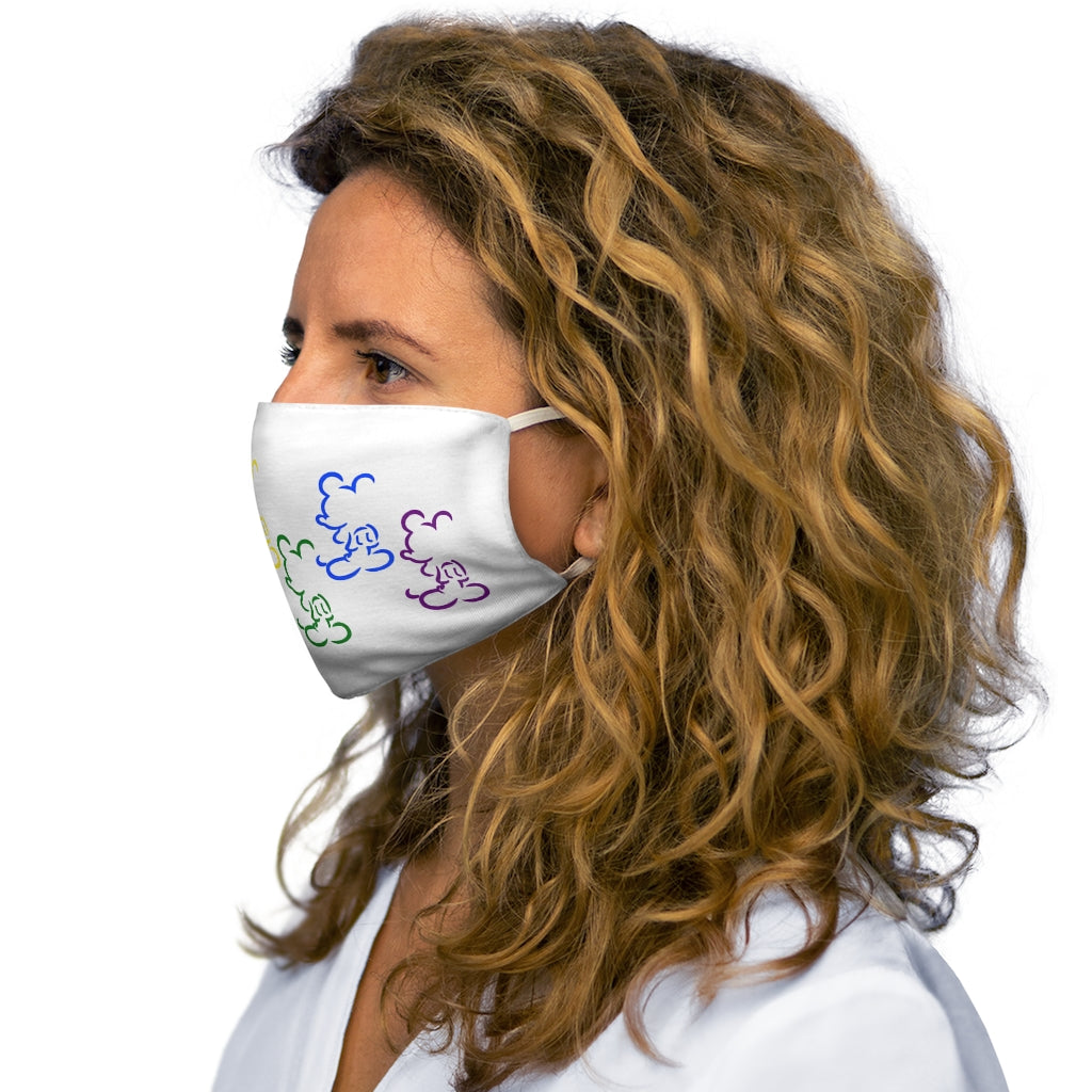 Masque facial en polyester/coton ajusté Rainbow Mouse Silhouettes