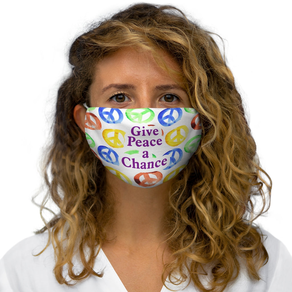 Dale a la paz una oportunidad Mascarilla facial de poliéster/algodón ajustada