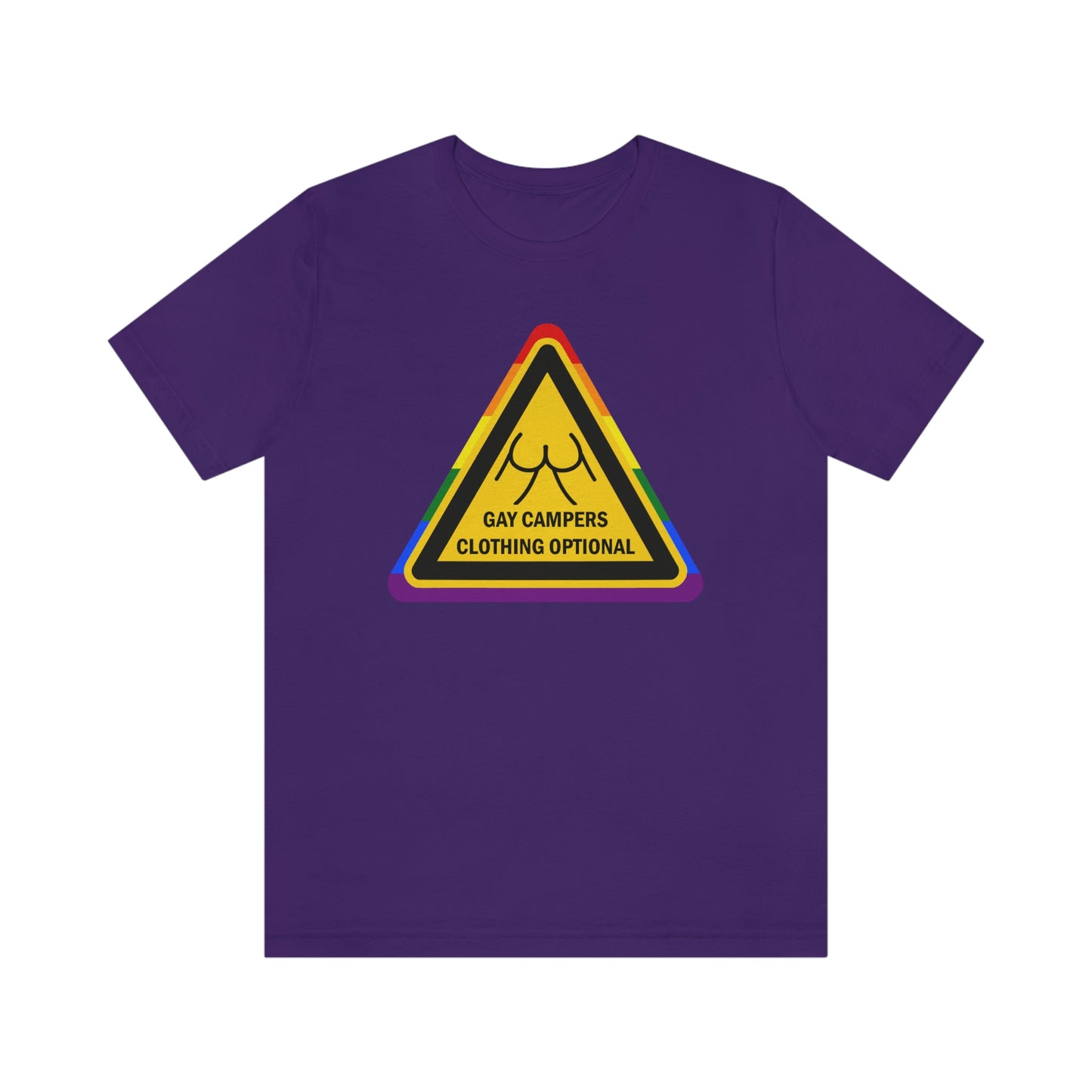 Gay Campers - Clothing Optional Warning Sign Adult Unisex T-Shirt