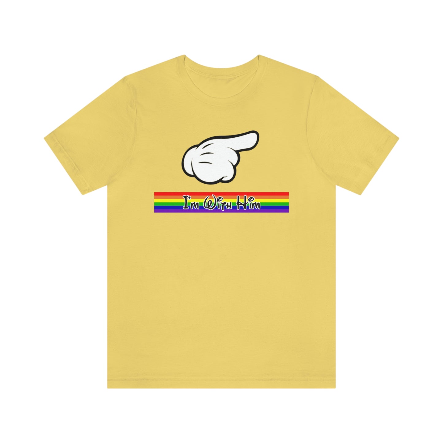 Je suis avec lui T-shirt adulte avec la main de la souris pointant vers la droite