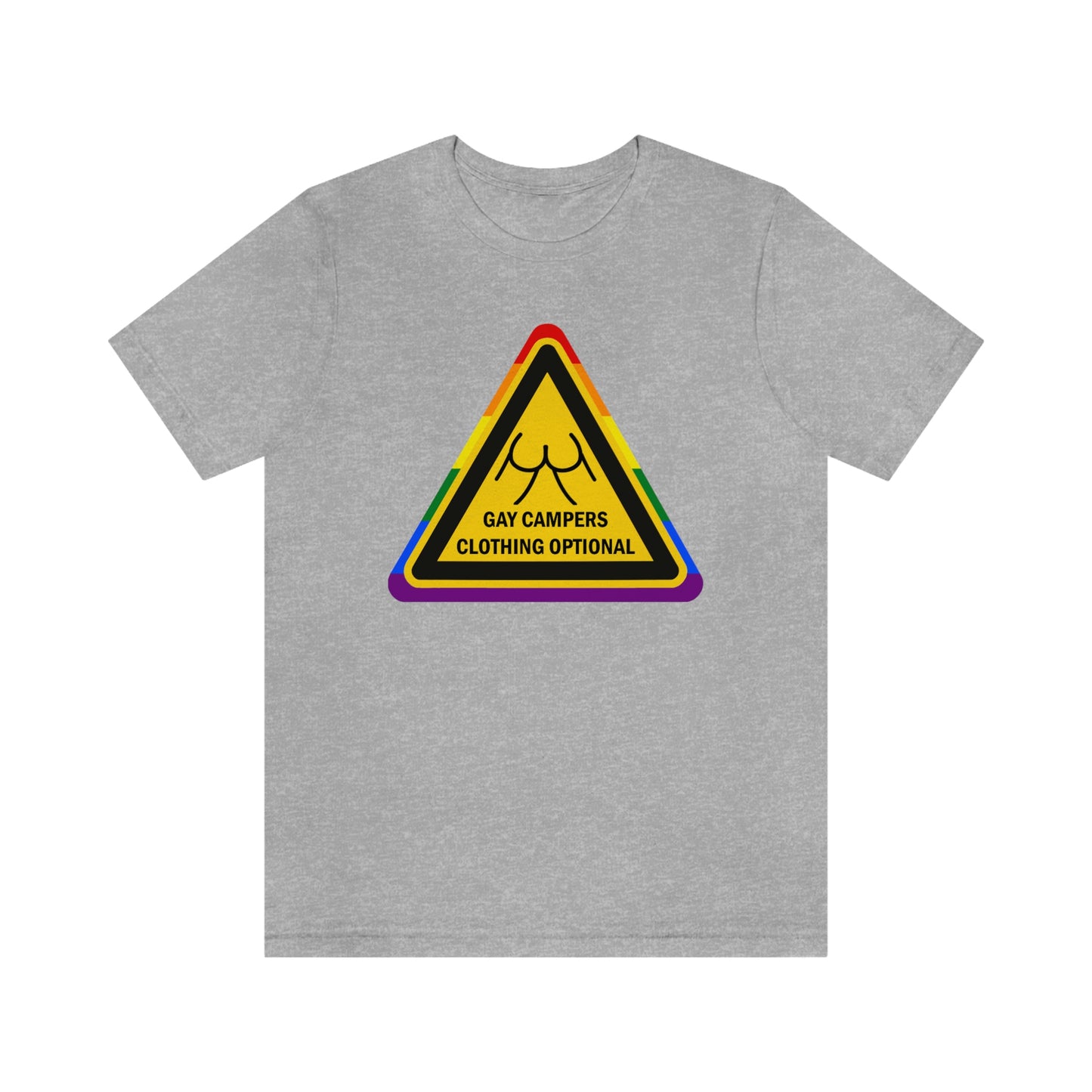 Gay Campers - Clothing Optional Warning Sign Adult Unisex T-Shirt