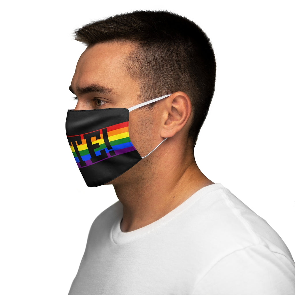 Rainbow LGBTQ Pride VOTE Snug-Fit Polyester/Cotton Face Mask
