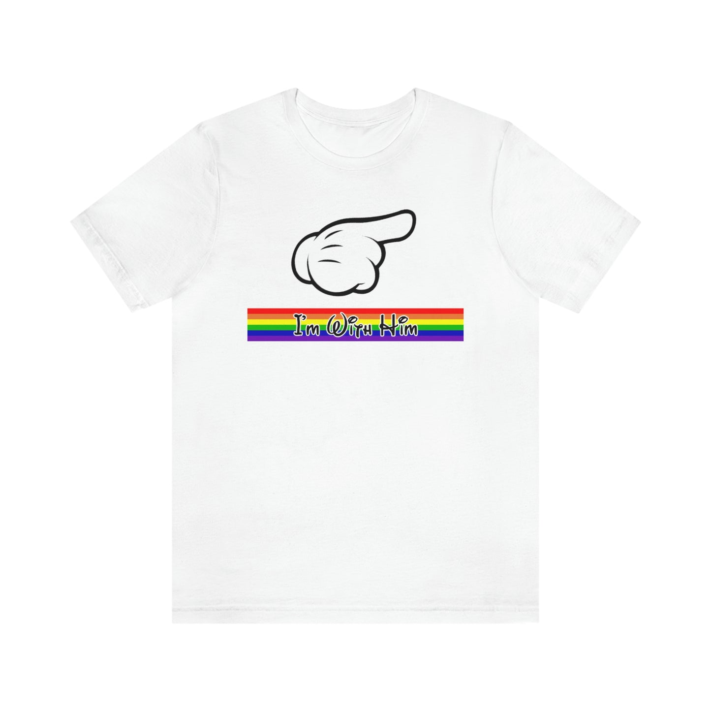 Je suis avec lui T-shirt adulte avec la main de la souris pointant vers la droite