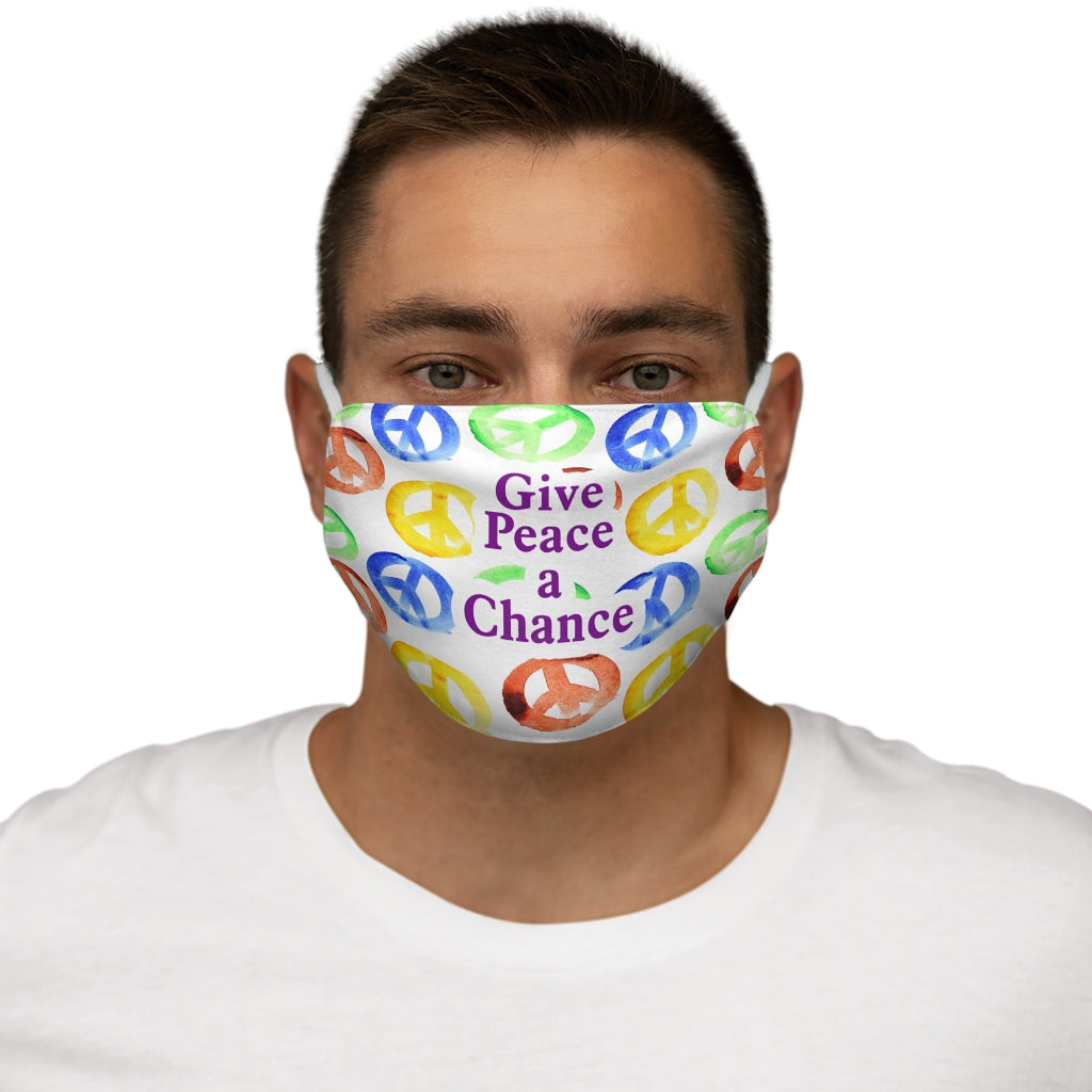 Dale a la paz una oportunidad Mascarilla facial de poliéster/algodón ajustada