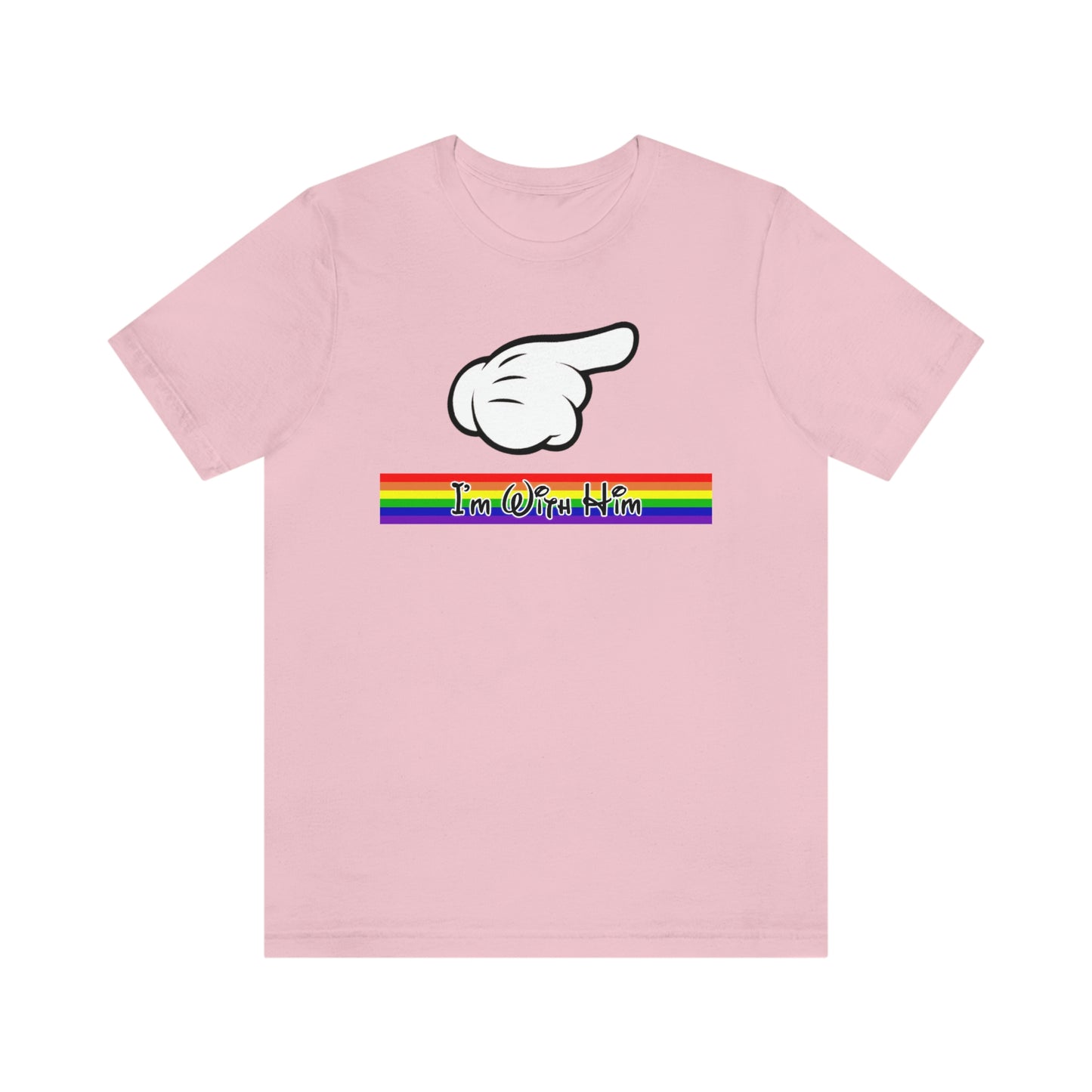 Je suis avec lui T-shirt adulte avec la main de la souris pointant vers la droite