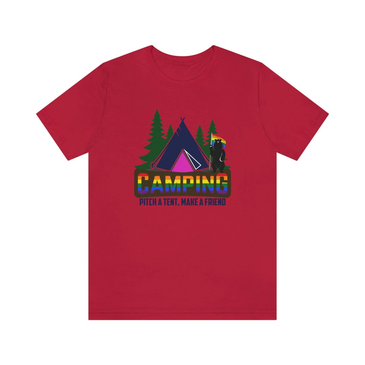 Gay Camping Pitch A Tent Make A Friend Adult Unisex T-Shirt