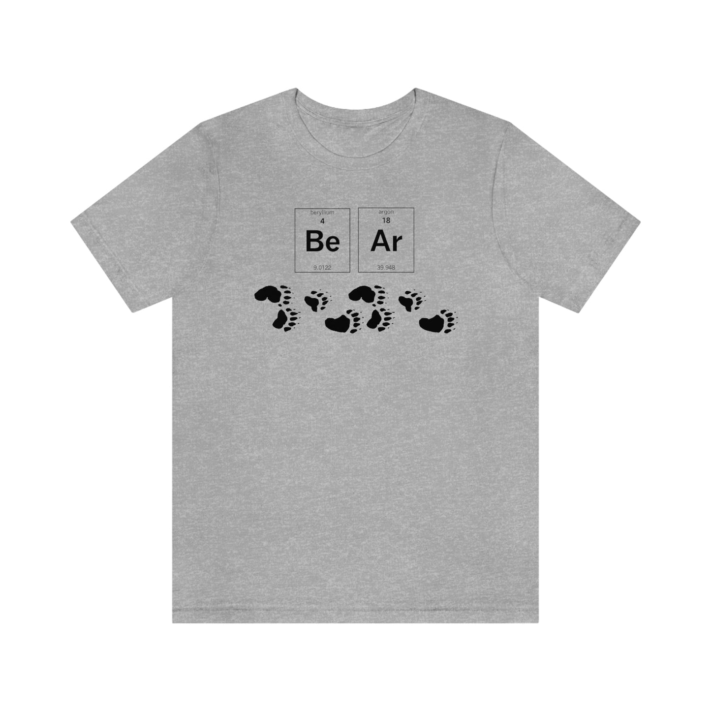 T-shirt pour adulte, tableau périodique, patte d'ours, ours