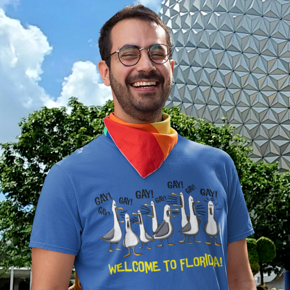 Screaming GAY! Seagulls - Welcome to Florida! Adult Unisex T-Shirt