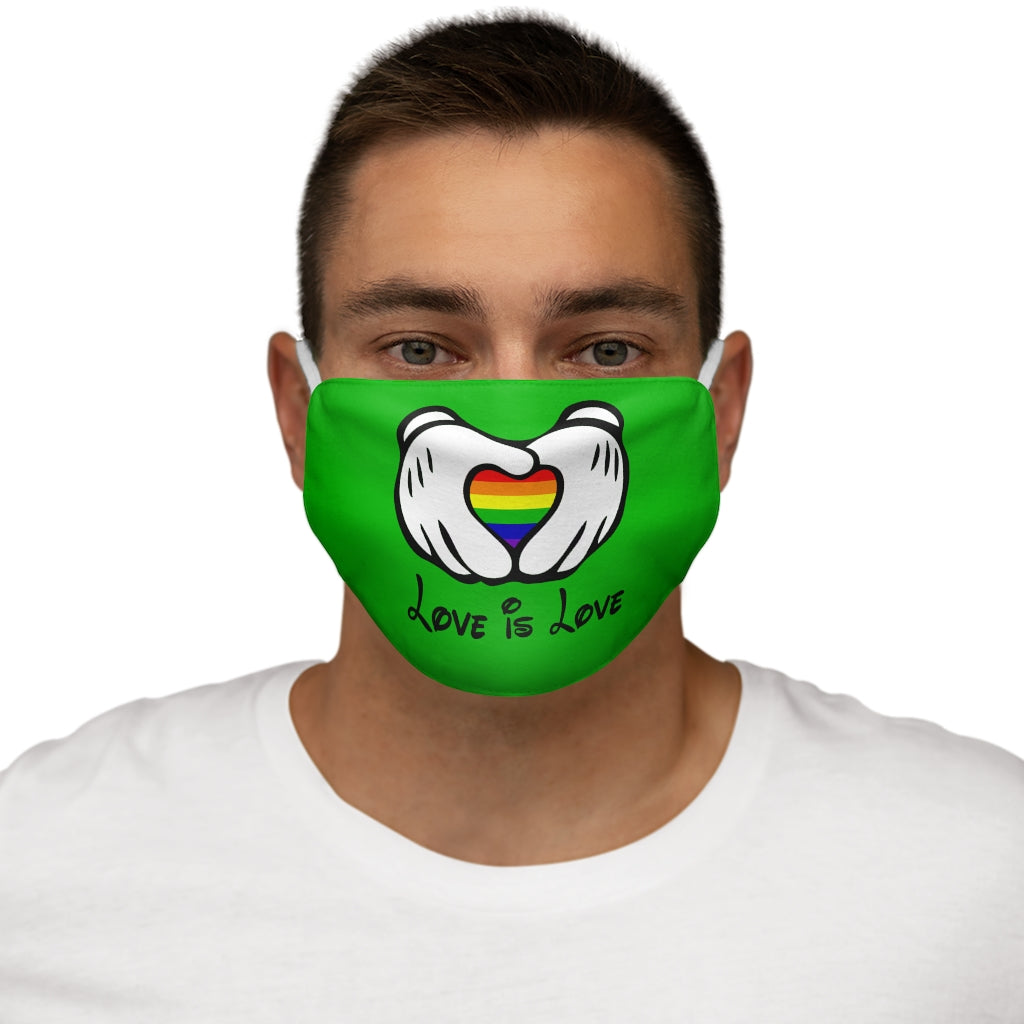 Love is Love Rainbow Pride Mascarilla facial de poliéster/algodón ajustada
