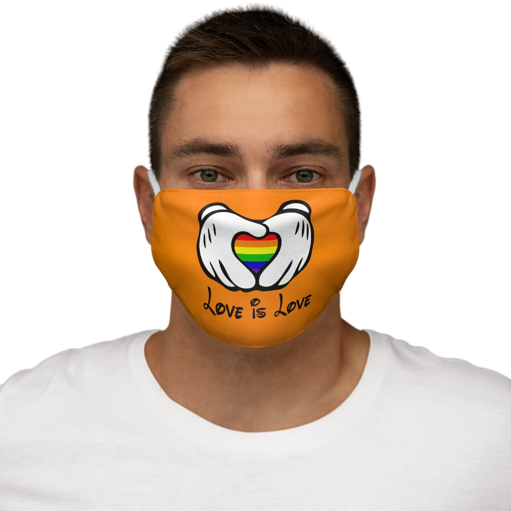Love is Love Rainbow Pride Mascarilla facial de poliéster/algodón ajustada