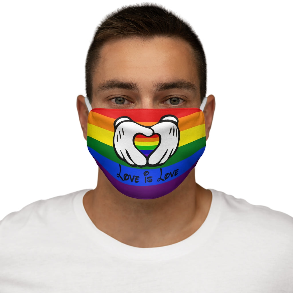Love is Love Rainbow Pride Mascarilla facial de poliéster/algodón ajustada