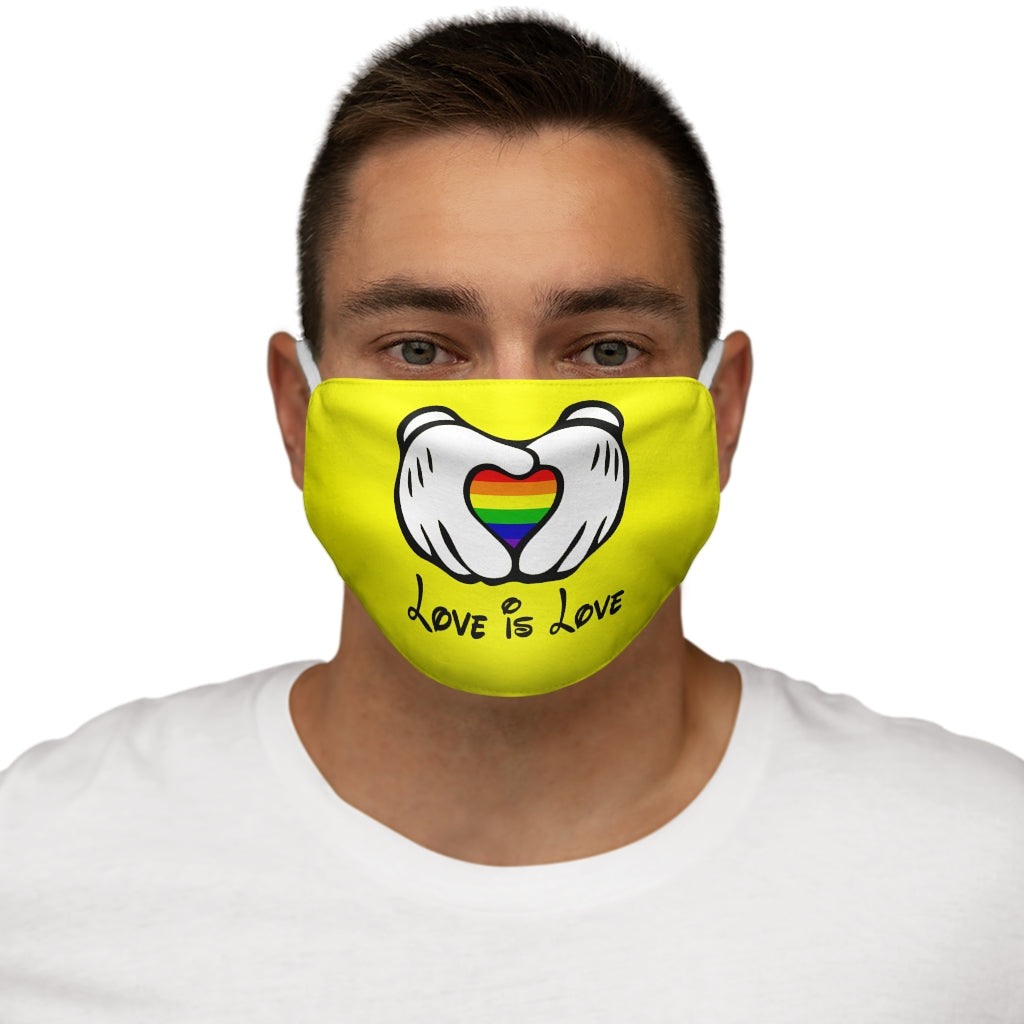 Love is Love Rainbow Pride Mascarilla facial de poliéster/algodón ajustada