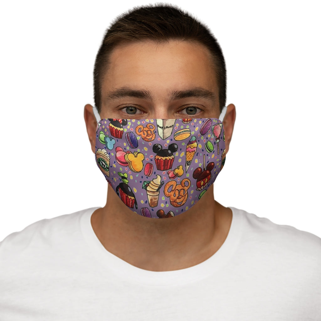 Mickey Snacks Snug-Fit Polyester/Cotton Face Mask
