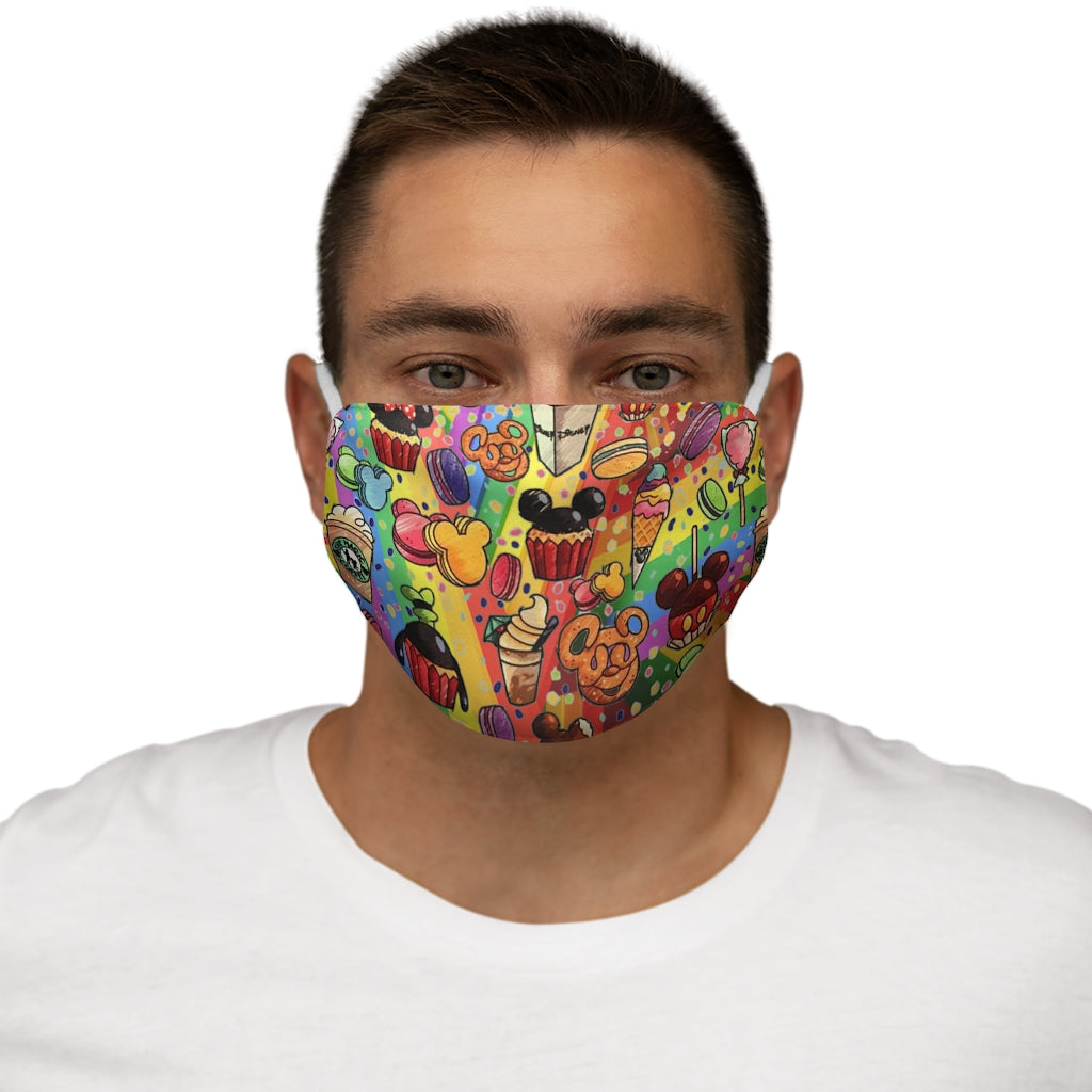 Mickey Snacks Snug-Fit Polyester/Cotton Face Mask
