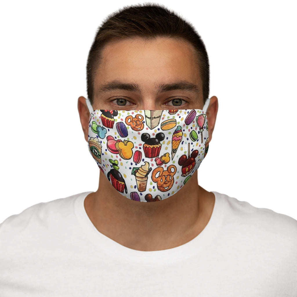Mickey Snacks Snug-Fit Polyester/Cotton Face Mask