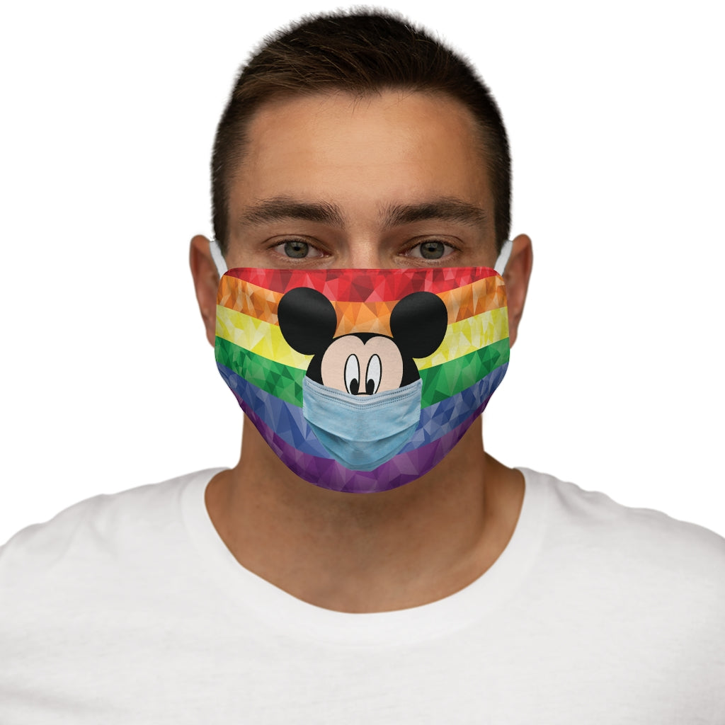Mouse Wears a Face Mask Snug-Fit Polyester/Cotton Face Mask