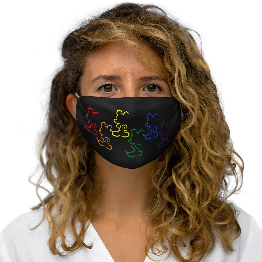 Masque facial en polyester/coton ajusté Rainbow Mouse Silhouettes