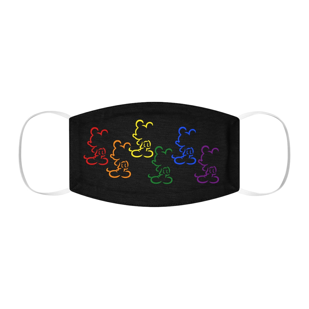 Masque facial en polyester/coton ajusté Rainbow Mouse Silhouettes