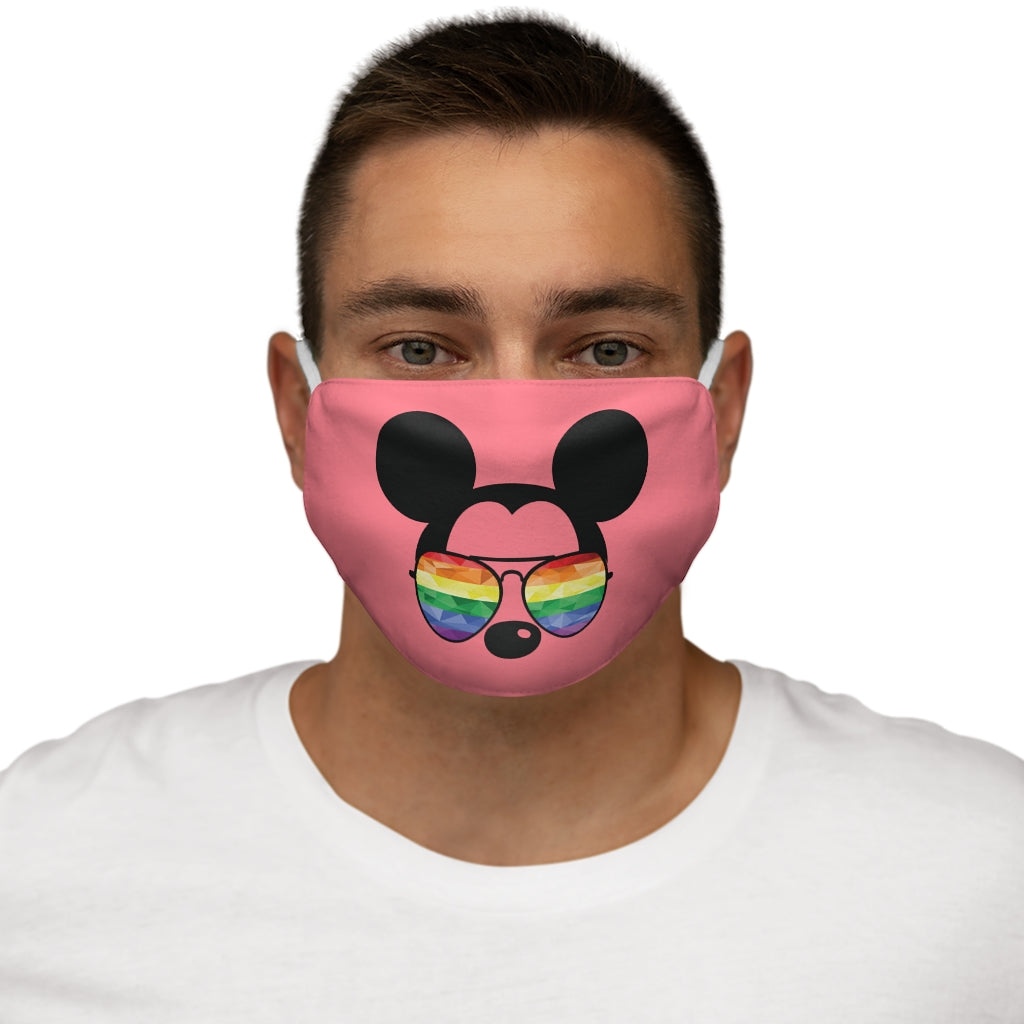 Rainbow Sunglasses Mouse Face Mask Snug-Fit Polyester/Cotton Face Mask